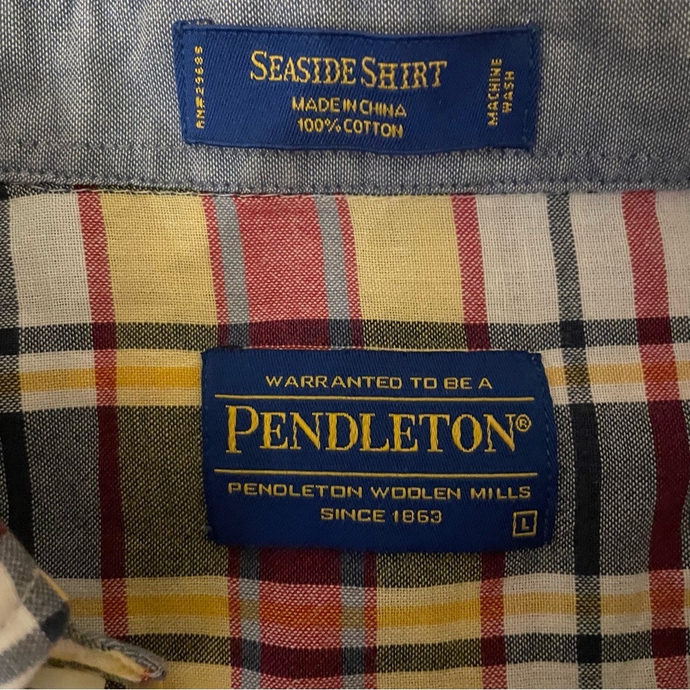 Pendleton Multicolor Plaid Button Down Shirt - image 3